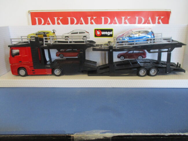 Die cast 1/43 Modellino Camion Truck Bisarca Mercedes Actros + Renault by Burago