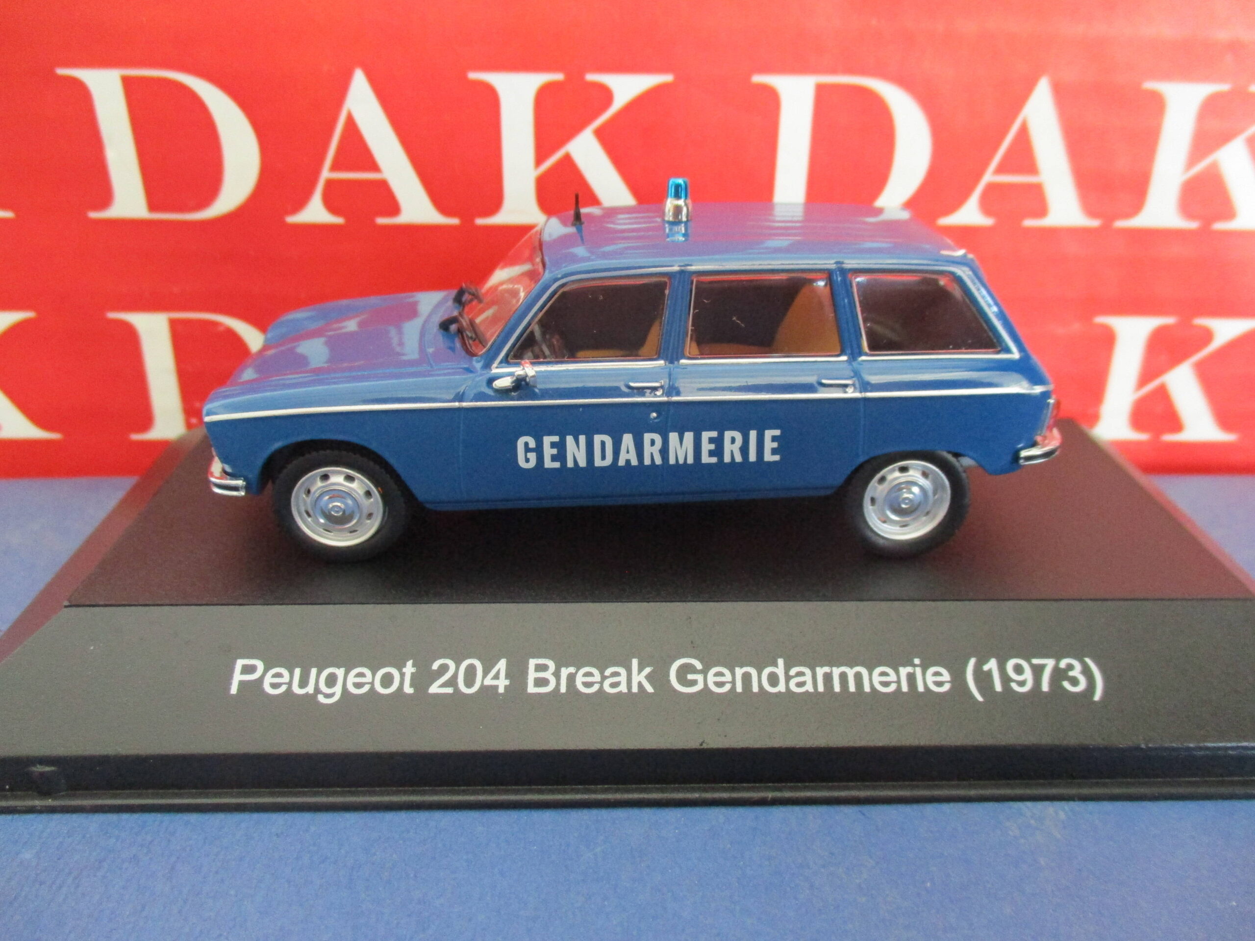 Die cast 1/43 Modellino Auto Polizia Peugeot 204 Break Gendarmerie France 1973