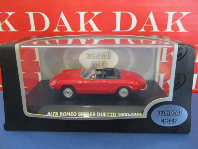 Die cast 1/43 Modellino Auto Alfa Romeo Spider Duetto 1600 Rosso 1966 Maxi Car - immagine 5
