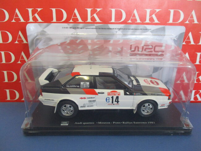 Die cast 1/24 Modellino Auto Audi Quattro Rally Sanremo 1981 M. Mouton - immagine 4
