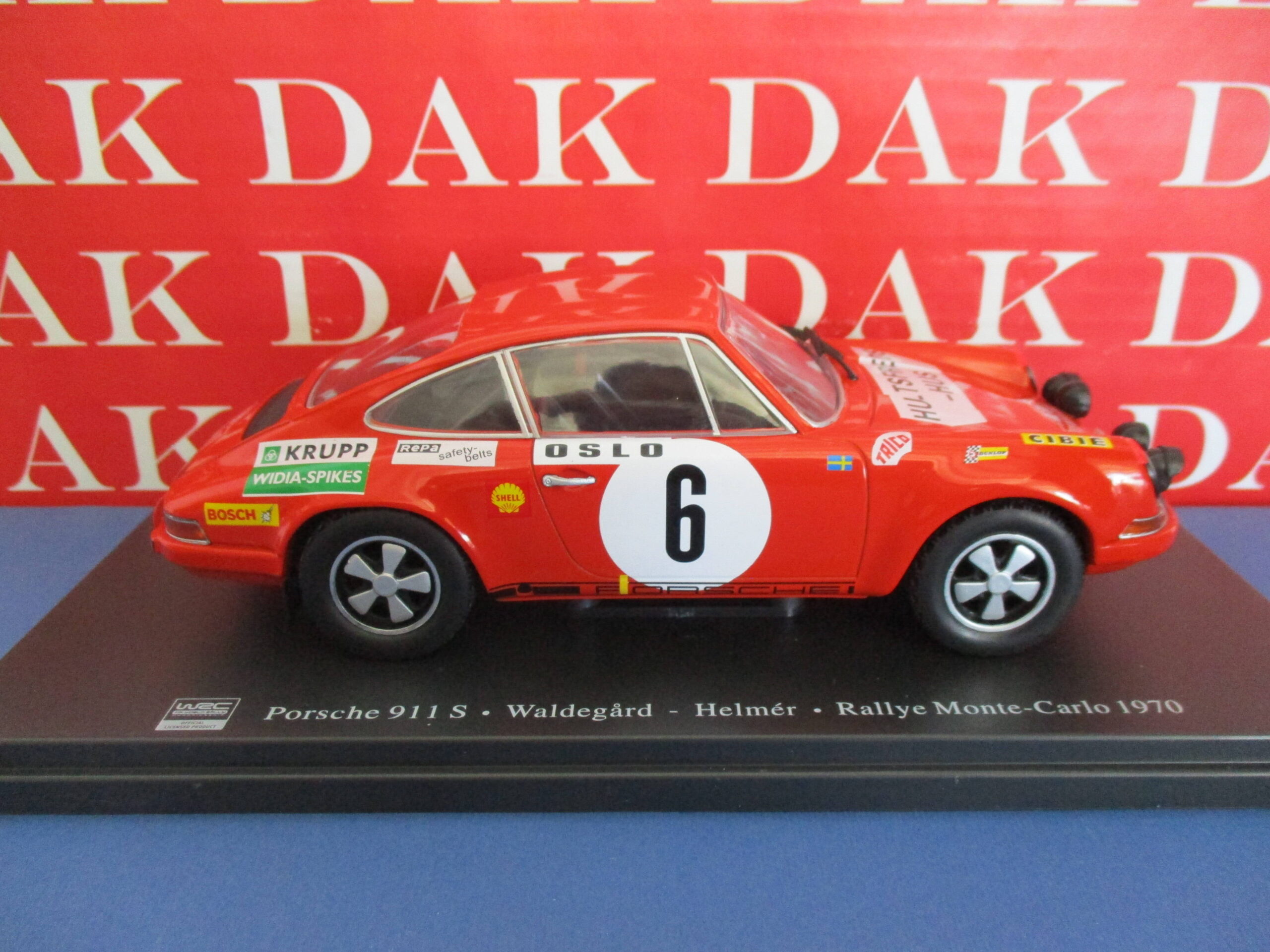 Die cast 1/24 Modellino Auto Porsche 911 S Rally Monte Carlo 1970 B.  Waldegard - Dak Mantova sas