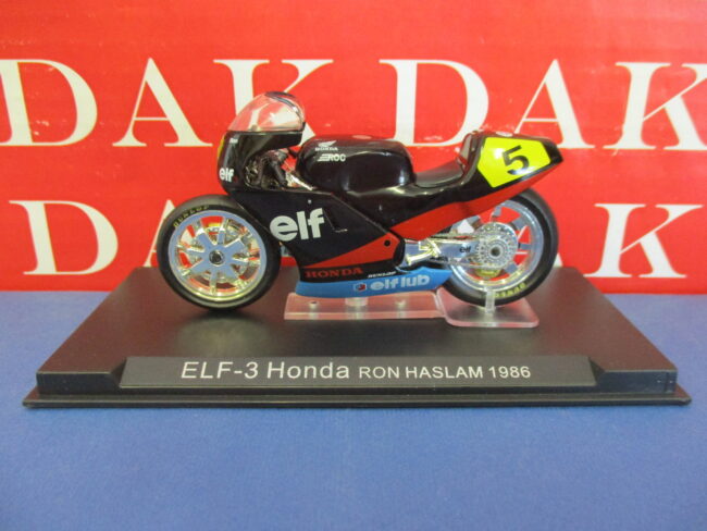 Die cast 1/24 Modellino Moto ELF-3 Honda Ron Haslam 1986