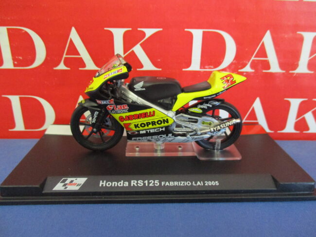 Die cast 1/24 Modellino Moto GP Honda RS125 Fabrizio Lai 2005