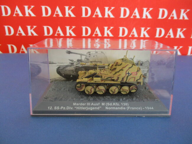 Die cast 1/72 Modellino Carro Tank Marder III Ausf.M 12.SS Pz.Div. Hitlerjugende - immagine 4