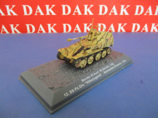Die cast 1/72 Modellino Carro Tank Marder III Ausf.M 12.SS Pz.Div. Hitlerjugende - immagine 2