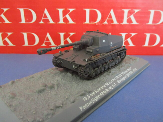 Die cast 1/72 Modellino Carro Armato Tank 105mm Kanone 18 Pz.Sfl.IVa Dicker Max - immagine 2