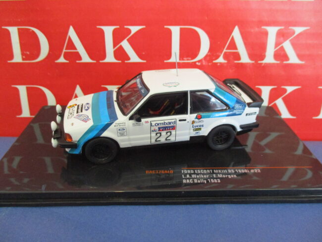Die cast 1/43 Modellino Auto Ford Escort MKIII RS 1600i RAC Rally 1983 LA.Walker