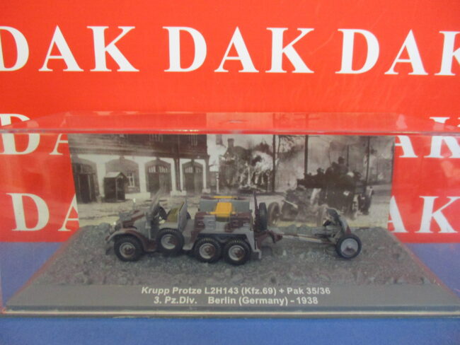 Die cast 1/72 Modellino Auto Krupp Protze L2H143 (Kfz.69) + Pak 35-36 1938 - immagine 4