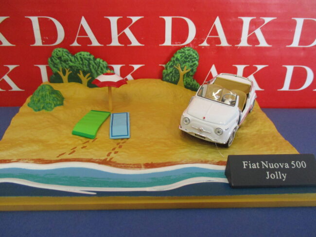 Die cast 1/43 Modellino Auto Diorama Fiat Nuova 500 Jolly Spiaggia