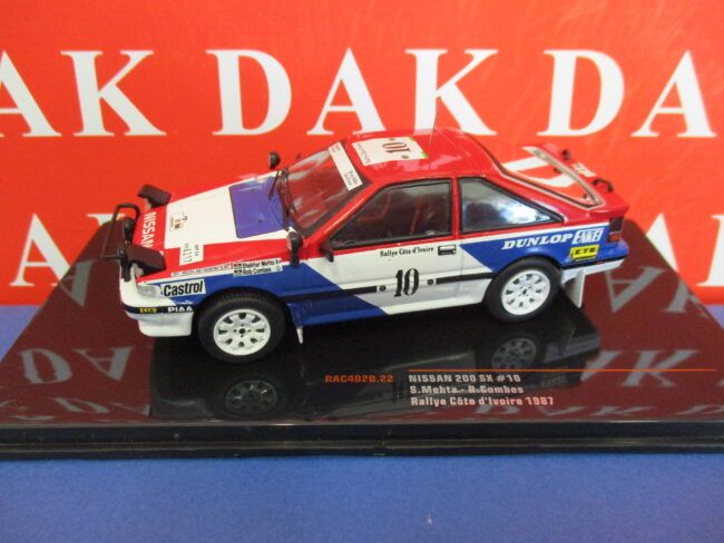 Die cast 1/43 Modellino Auto Nissan 200 SX Rally Costa Avorio 1987 S. Mehta Ixo