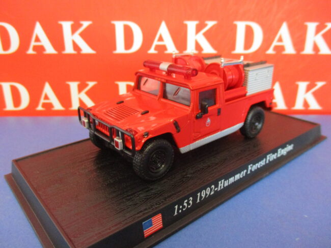 Die cast 1/53 Modellino Auto Pompieri Hummer Forest Fire Engine 1992 USA