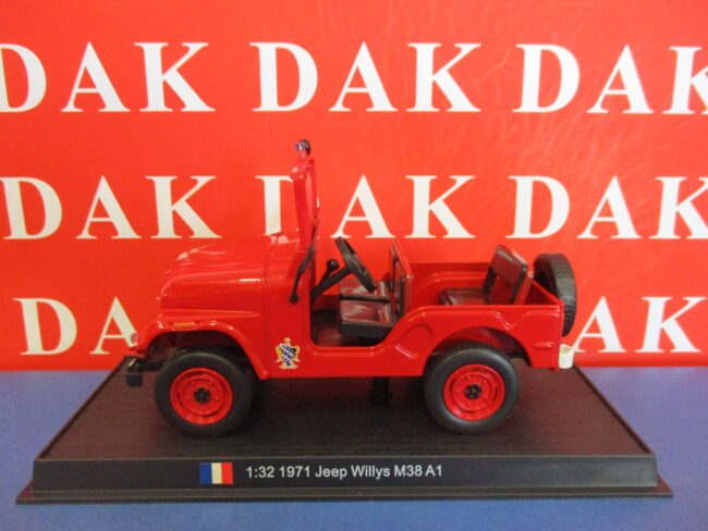Die cast 1/32 Modellino Auto Pompieri Willys Jeep M38 A1 France 1971