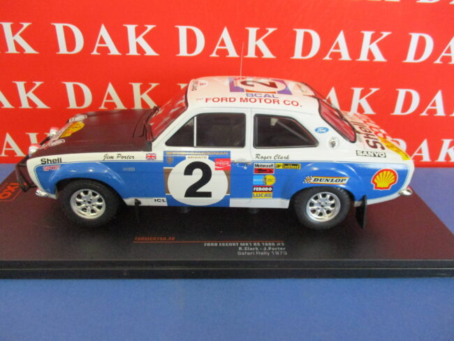 Die cast 1/18 Modellino Auto Ford Escort MKI RS 1600 Rally Safari 1973 R. Clark - immagine 2