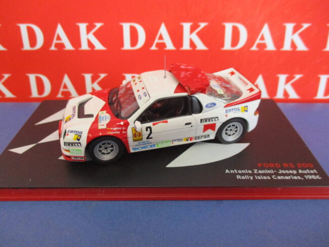 Die cast 1/43 Modellino Auto Ford RS200 Rally Canarie 1986 A. Zanini
