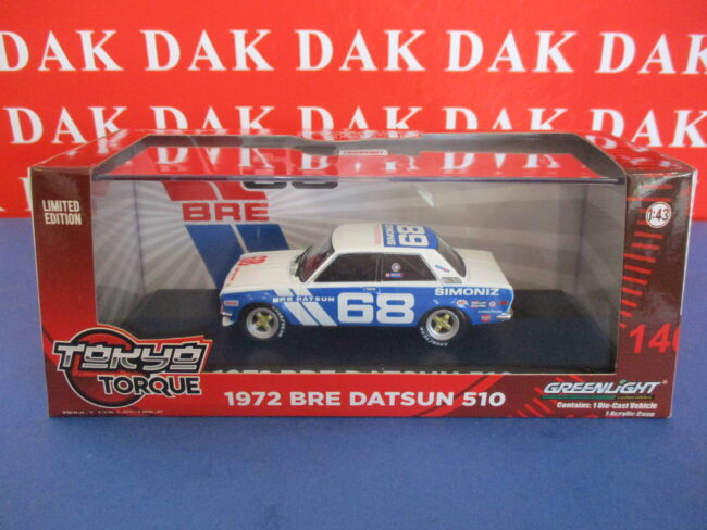 Die cast 1/43 Modellino Auto Datsun 510 N68 BRE 1972 P. Gregg by Greenlight - immagine 6