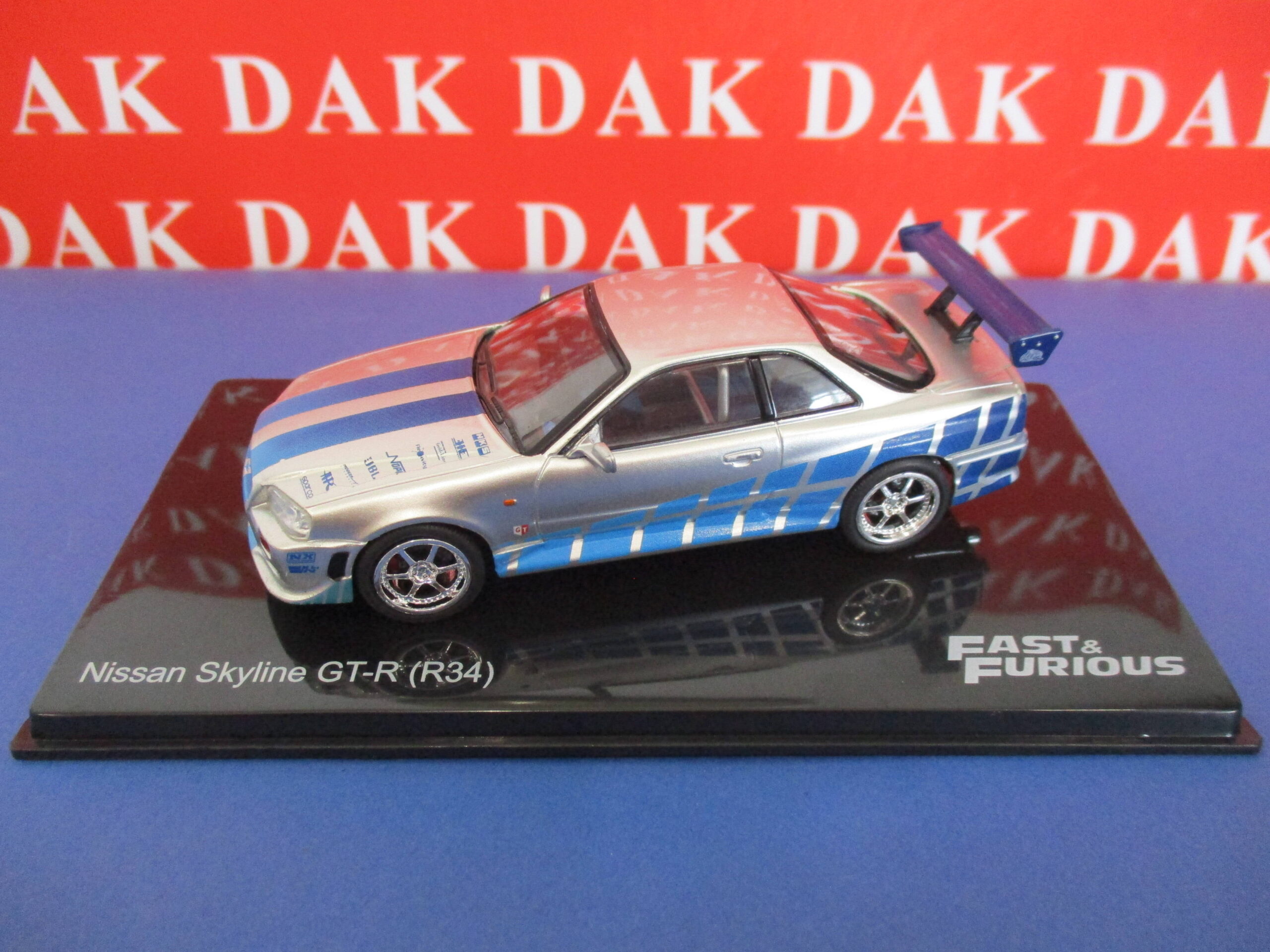 Die cast 1/43 Modellino Auto Nissan Skyline GT-R (R34) Fast & Furious - Dak  Mantova sas