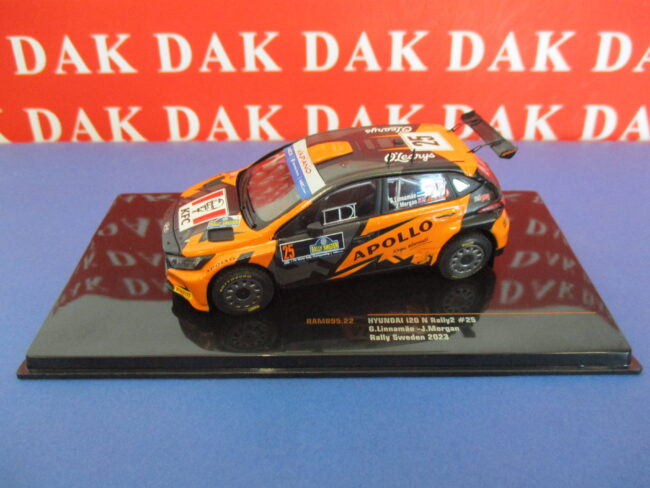 Die cast 1/43 Modellino Auto Hyundai i20 N Rally2 Rally Sweden 2023 G. Linnamae
