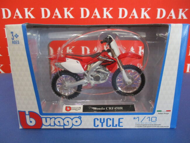 Die cast 1/18 Modellino Moto Honda CRF 450R by Burago - immagine 4