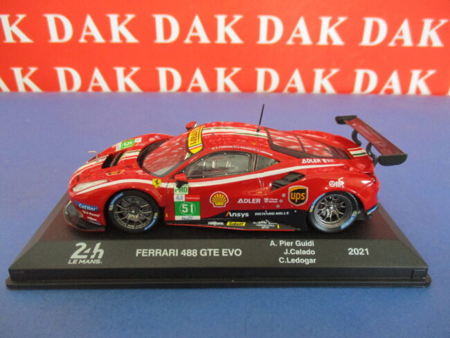 Die cast 1/43 Modellino Auto Ferrari 488 GTE EVO 24H Le Mans 2021 A. Pier Guidi