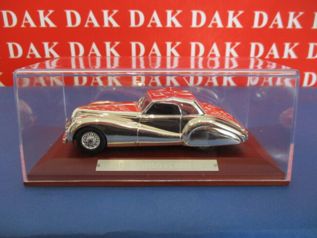 Die cast 1/43 Modellino Auto Alfa Romeo 6C 2500 SS 1939 cromata - immagine 6