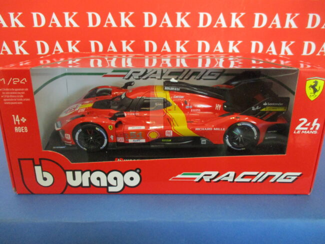 Die cast 1/24 Modellino Auto Ferrari 499P 24H Le Mans 2023 A. PierGuidi - immagine 6