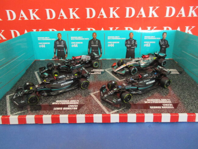 Die cast 1/43 Set Modellini Auto F1 Mercedes-AMG F1 W12 W13 W14 by Burago