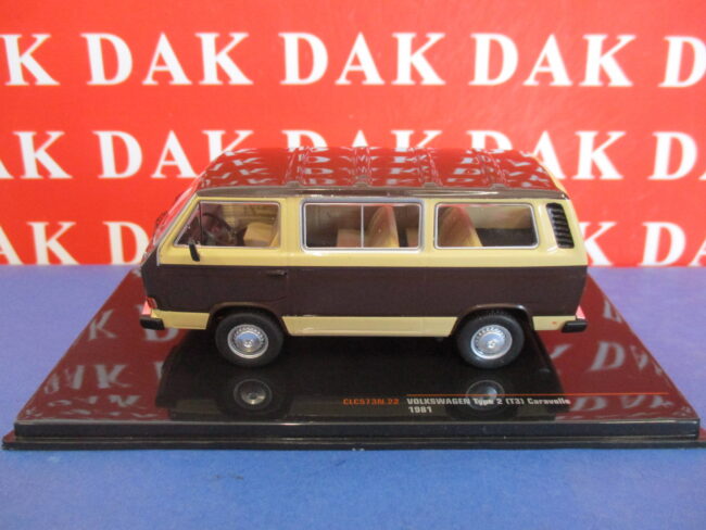 Die cast 1/43 Modellino Minibus Volkswagen T3 Caravelle Beige e Marrone 1981