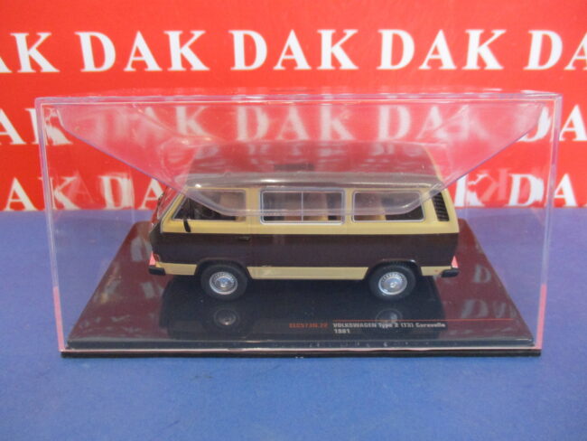 Die cast 1/43 Modellino Minibus Volkswagen T3 Caravelle Beige e Marrone 1981 - immagine 6