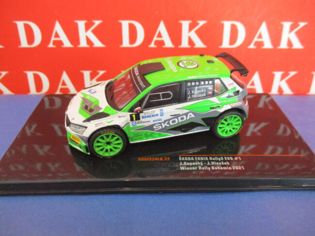Die cast 1/43 Modellino Auto Skoda Fabia Rally2 Evo Rally Bohemia 2021 J.Kopecky