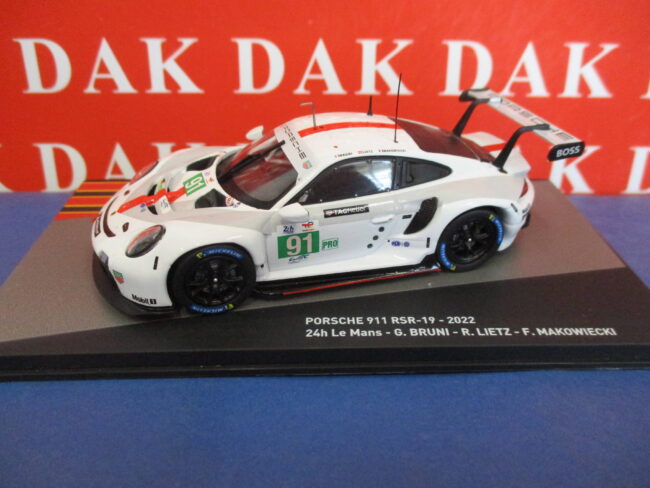 Die cast 1/43 Modellino Auto Porsche 911 RSR-19 24H Le Mans 2022 G. Bruni